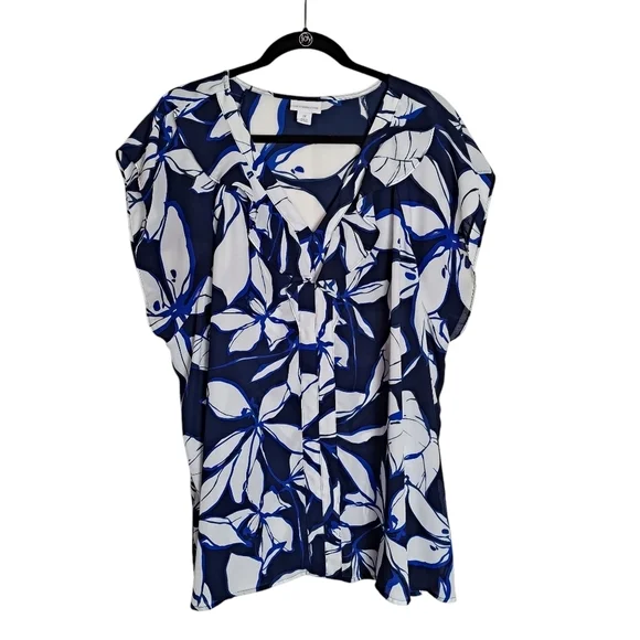 Liz Claiborne Floral Blouse 0X - Picture 3 of 6